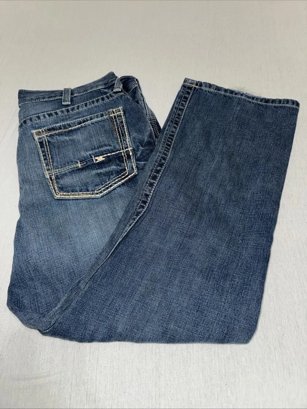 Ariat Jeans Mens 38x30 Blue Low Rise Boot Relaxed Fit Bootcut Denim Western